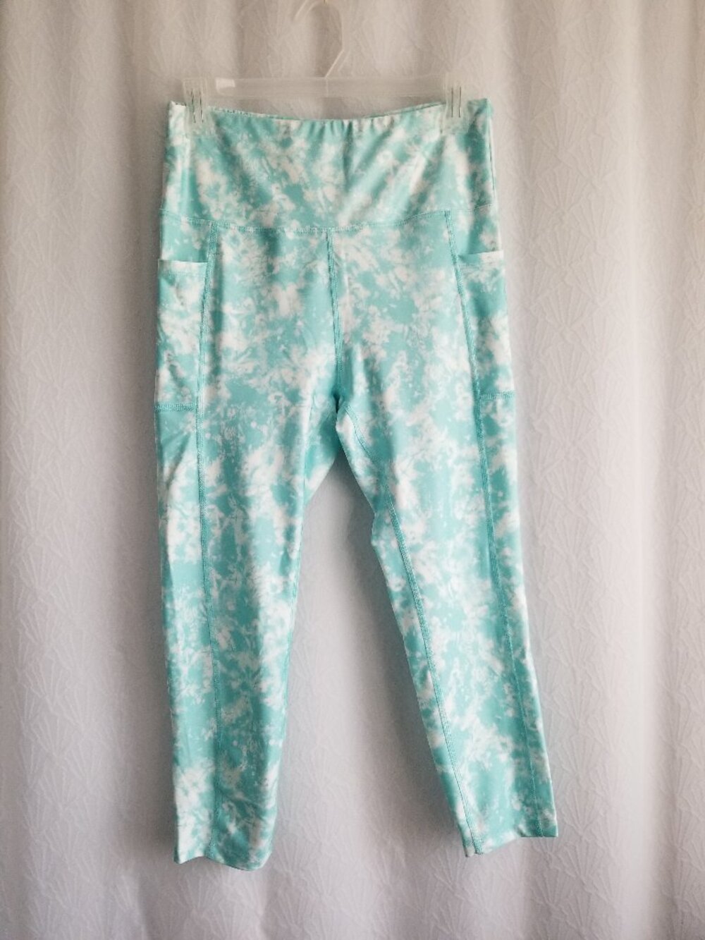 Bally Aqua/Green Tie Dye Design Leggings Side Pockets Large
